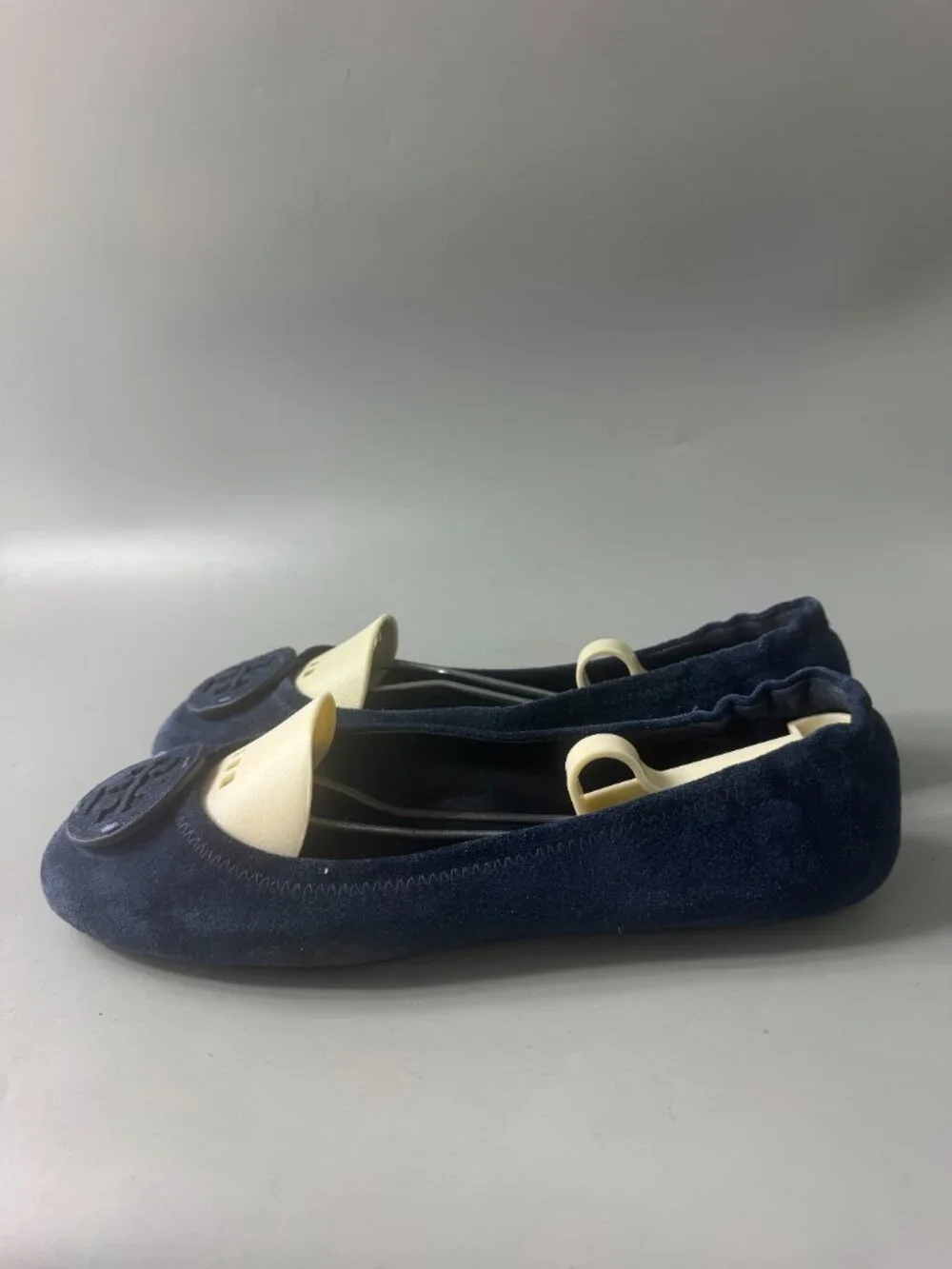 Tory Burch Navy Blue Suede Flats, Size 9 M
